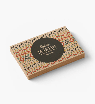 Cartes de visite pelliculée