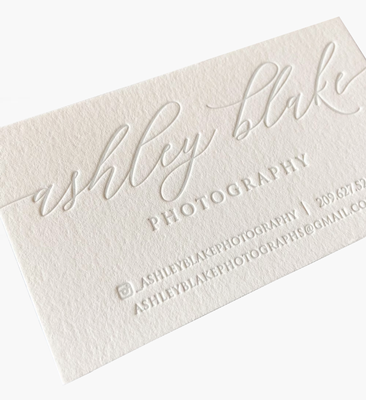 Cartes de visite avec gaufrage